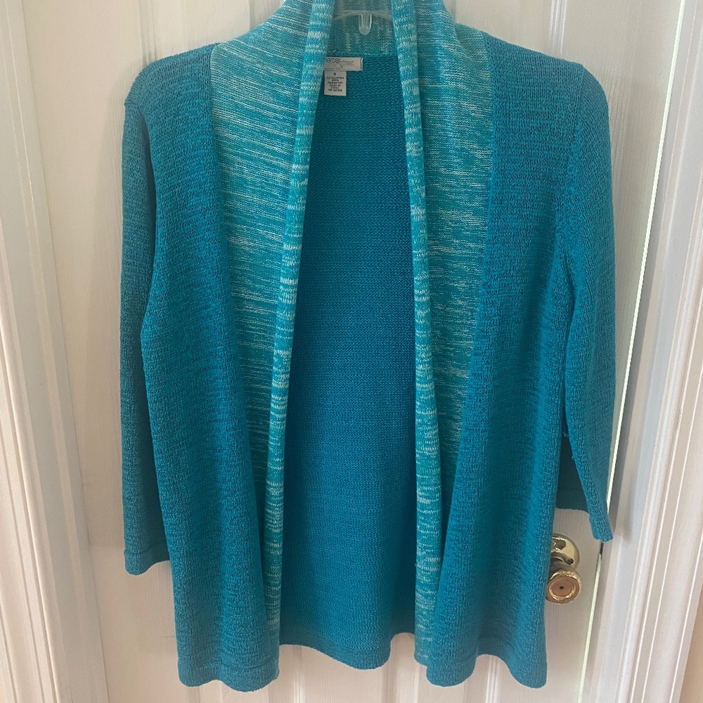 Aqua no button sweater too/jacket